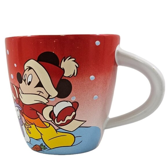 Disney Store Mickey Mouse Winter Wonderland 12 Oz Porcelain Coffee Tea Mug Cup - Picture 1 of 17
